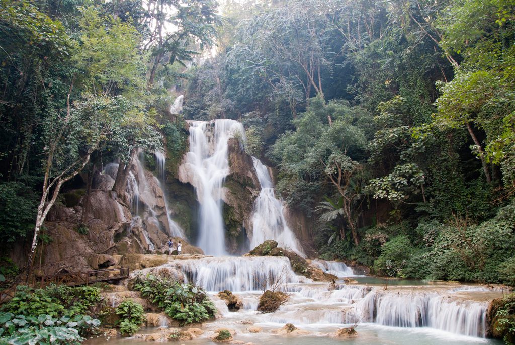 Südostasien Mekong Kuang Si Wasserfall Laos